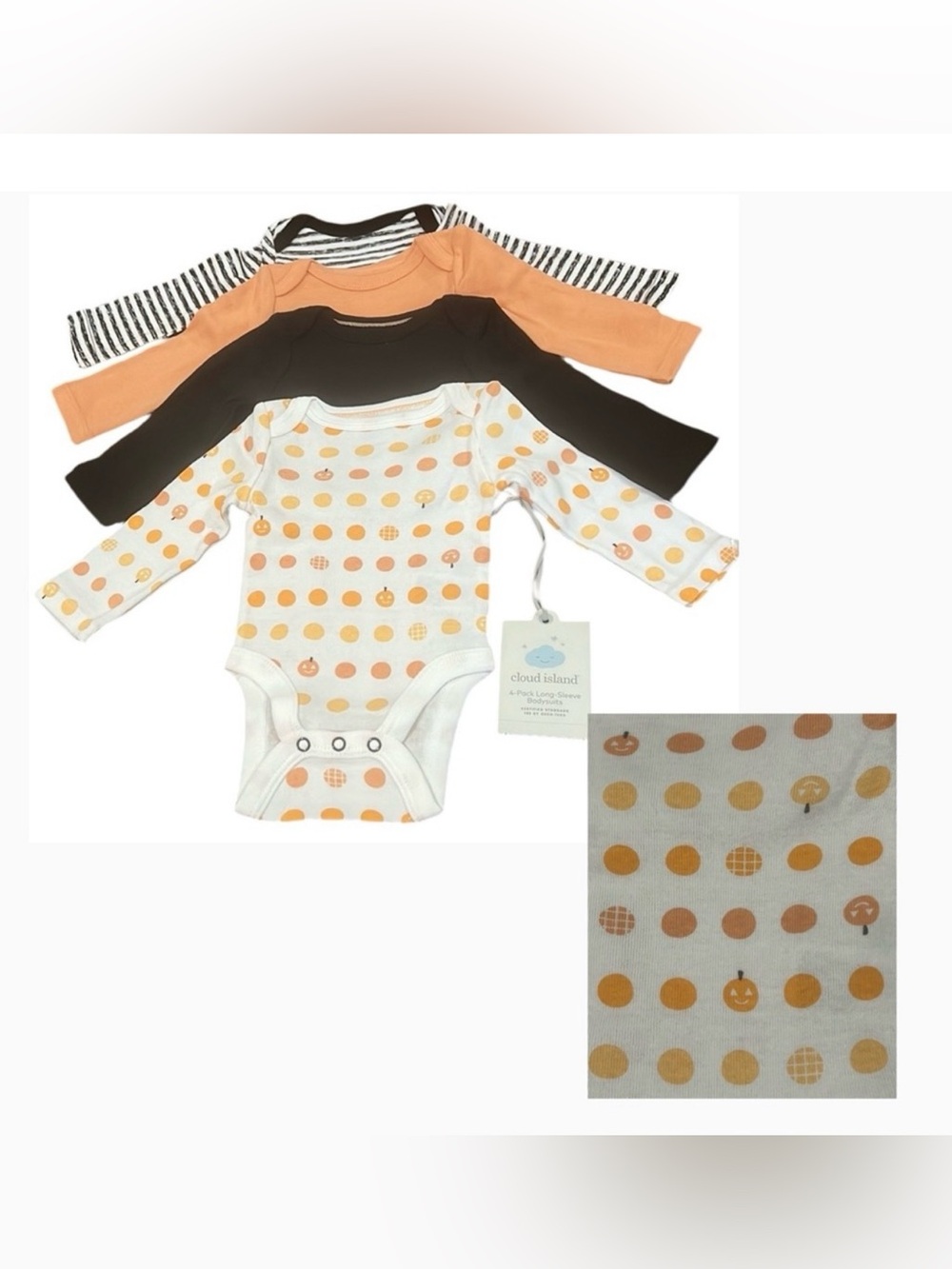 Fall Onesie Halloween pumpkin bodysuit bundle size 0-3 months